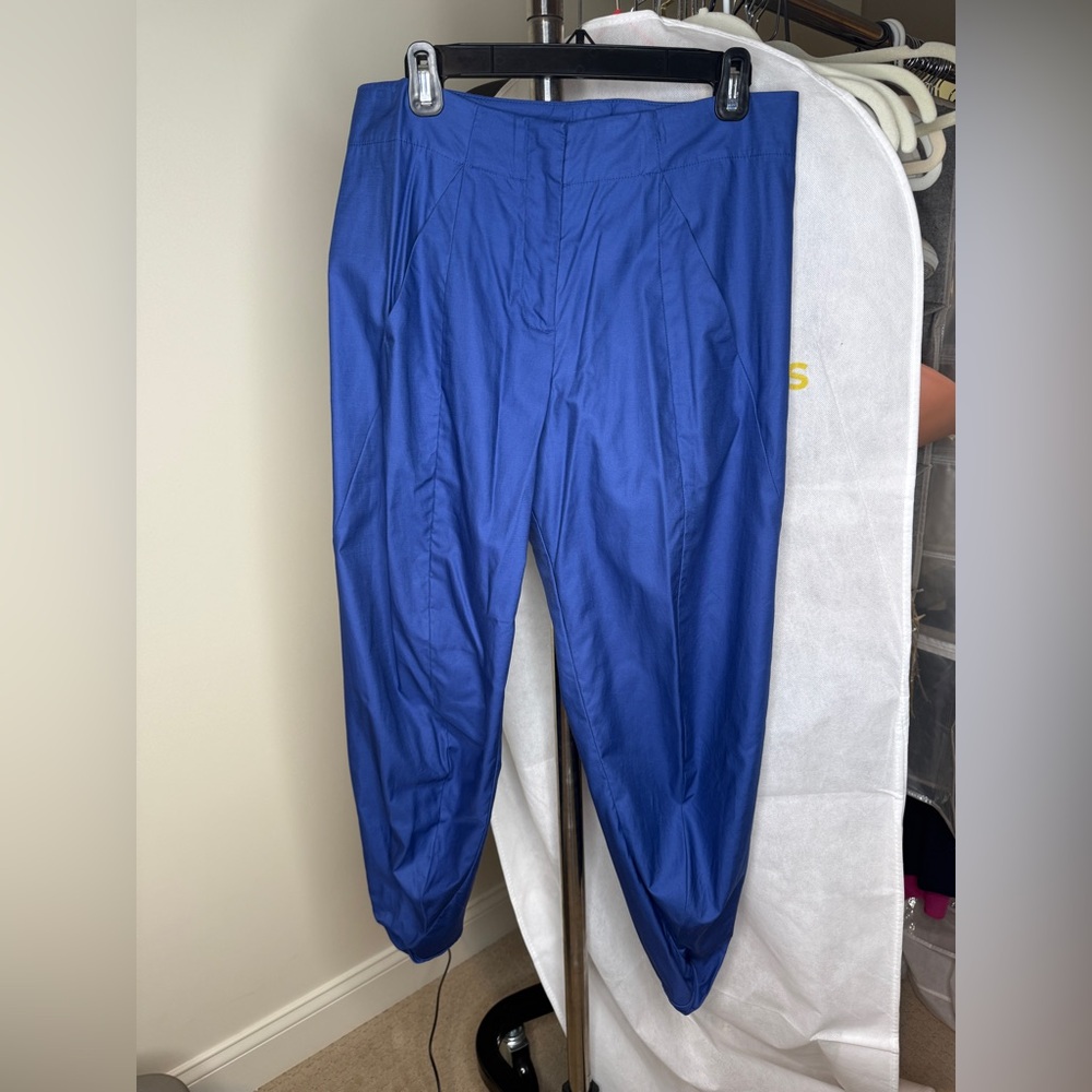 Maria Cornejo Takeo Pant - Blue Ankle Cropped Pants Relaxed Fit